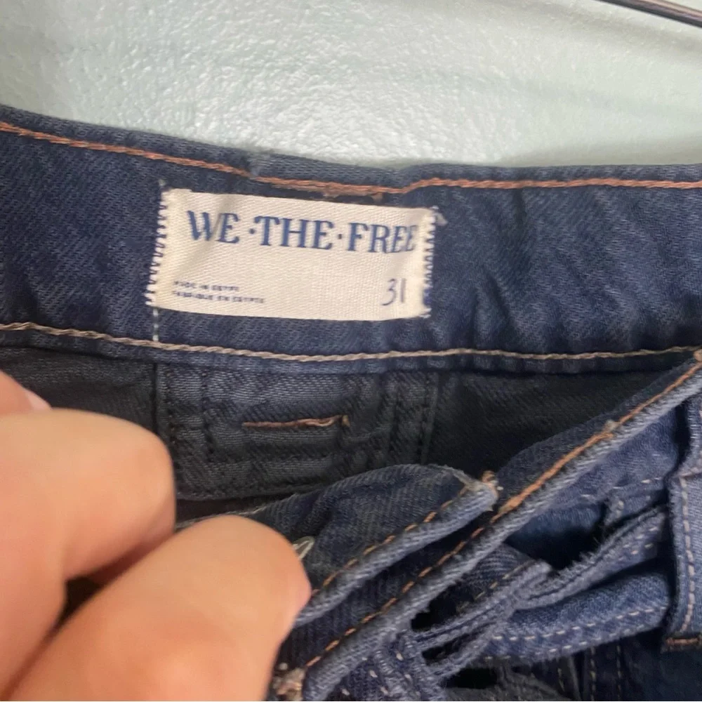 Free‎ People Blue Jay Belted Boyfriend Jeans Baggy Slouchy Size 31